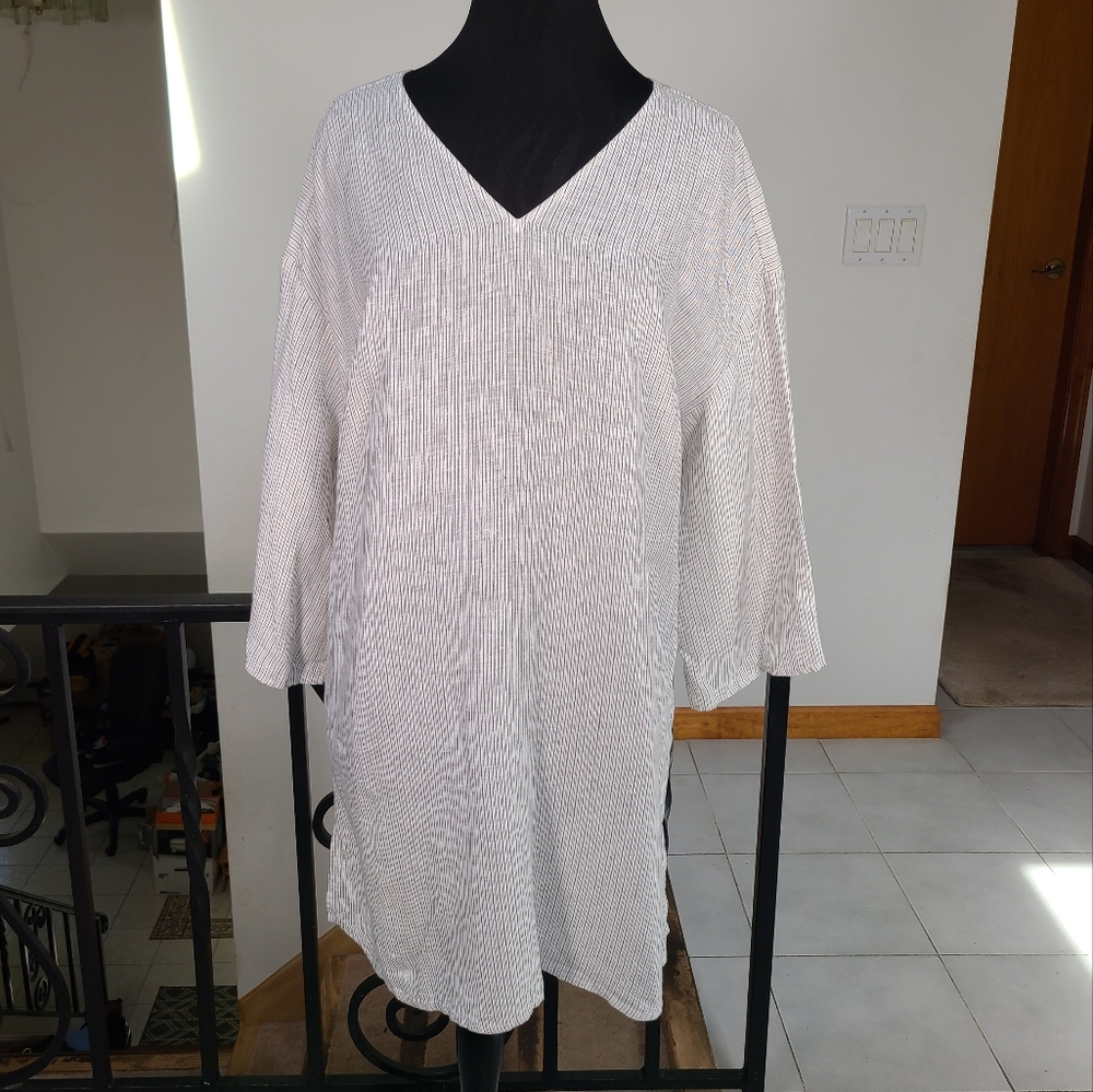 Eileen Fisher Linen Striped Dress
